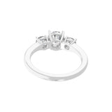 14K Fine Gold Three Stone Lab Grown Diamond 1.70Ct Engagement Ring
