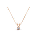 0.25Ct Round Cut Lab Grown Diamond Solitaire Pendant 14K Fine Gold Necklace