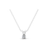 0.25Ct Round Cut Lab Grown Diamond Solitaire Pendant 14K Fine Gold Necklace
