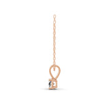 14K Fine Gold Solitaire Lab Grown Round Diamond Pendant Necklace 0.76Ct