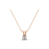 Lab Grown Round Cut Diamond 0.50Ct 14K Gold Solitaire Pendant Necklace
