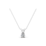 Lab Grown Round Cut Diamond 0.50Ct 14K Gold Solitaire Pendant Necklace