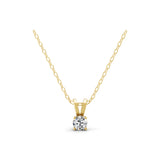 Lab Grown Round Cut Diamond 0.50Ct 14K Gold Solitaire Pendant Necklace
