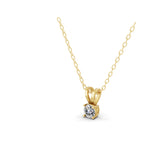 Lab Grown Round Cut Diamond 0.50Ct 14K Gold Solitaire Pendant Necklace