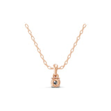 0.25Ct Round Cut Lab Grown Diamond Solitaire Pendant 14K Fine Gold Necklace