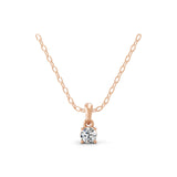 0.25Ct Round Cut Lab Grown Diamond Solitaire Pendant 14K Fine Gold Necklace
