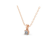 0.25Ct Round Cut Lab Grown Diamond Solitaire Pendant 14K Fine Gold Necklace