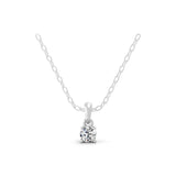 0.25Ct Round Cut Lab Grown Diamond Solitaire Pendant 14K Fine Gold Necklace