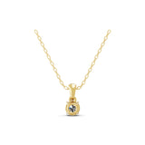 14K Fine Gold Solitaire Lab Grown Round Diamond Pendant Necklace 0.76Ct