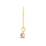 14K Fine Gold Solitaire Lab Grown Round Diamond Pendant Necklace 0.76Ct