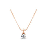 Lab Grown Round Cut Diamond 0.50Ct 14K Gold Solitaire Pendant Necklace