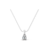 Lab Grown Round Cut Diamond 0.50Ct 14K Gold Solitaire Pendant Necklace