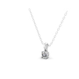 Lab Grown Round Cut Diamond 0.50Ct 14K Gold Solitaire Pendant Necklace