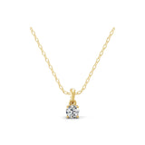 Lab Grown Round Cut Diamond 0.50Ct 14K Gold Solitaire Pendant Necklace