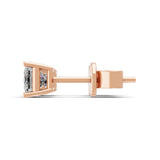 0.50Ct Lab Grown Diamond Square Cut Solitaire Stud Earrings 14K Fine Gold