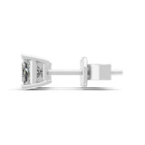 Solitaire Square Lab Grown Diamond 14K Fine Gold Stud Earrings 0.56Ct