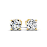 Lab Grown Round Diamond Solitaire 14K Fine Gold 0.50Ct Stud Earrings