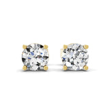 Solitaires Stud Lab Grown Diamond 1.00Ct 14K Fine Gold Earrings