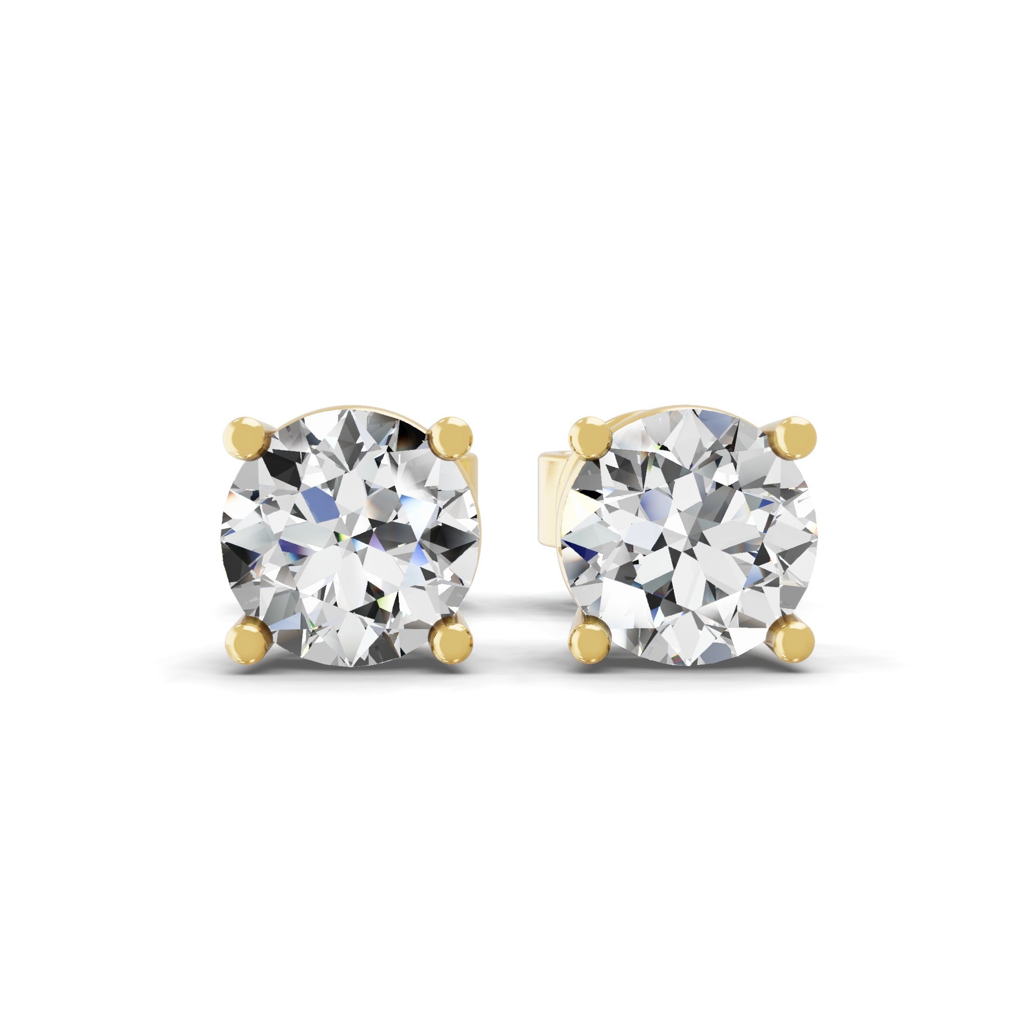 0.70Ct Lab Grown Diamond Round Cut Solitaire Stud Earrings 14K Fine Gold