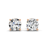 Lab Grown Round Diamond Solitaire 14K Fine Gold 1.50Ct Stud Earrings
