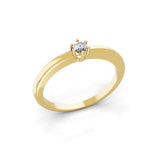 0.10Ct Lab Grown Diamond Round Cut Solitaire Ring 14K Fine Gold