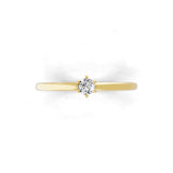0.10Ct Lab Grown Diamond Round Cut Solitaire Ring 14K Fine Gold