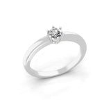 Round Solitaire 14K Fine Gold Lab Grown Diamond Ring 0.25Ct