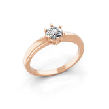 Lab Grown Round Cut Diamond 0.50Ct Solitaire 14K Fine Gold Ring