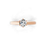 Lab Grown Round Cut Diamond 0.50Ct Solitaire 14K Fine Gold Ring