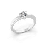 Lab Grown Round Cut Diamond 0.50Ct Solitaire 14K Fine Gold Ring