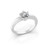 14K Fine Gold Round Solitaire Ring Lab Grown Diamond 0.76Ct