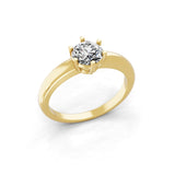 14K Fine Gold Round Solitaire Ring Lab Grown Diamond 0.76Ct