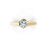 14K Fine Gold Round Solitaire Ring Lab Grown Diamond 0.76Ct