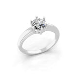 Solitaire Lab Grown Round Cut Diamond Ring 1.00Ct 14K Fine Gold