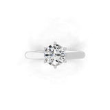 Solitaire Lab Grown Round Cut Diamond Ring 1.00Ct 14K Fine Gold