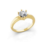Solitaire Lab Grown Round Cut Diamond Ring 1.00Ct 14K Fine Gold