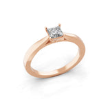 0.40Ct Lab Grown Diamond Square Cut Solitaire Ring 14K Fine Gold