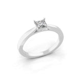 0.40Ct Lab Grown Diamond Square Cut Solitaire Ring 14K Fine Gold