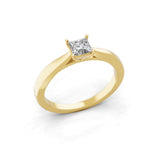 0.40Ct Lab Grown Diamond Square Cut Solitaire Ring 14K Fine Gold
