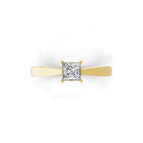 0.40Ct Lab Grown Diamond Square Cut Solitaire Ring 14K Fine Gold
