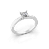 Square Solitaire 14K Fine Gold Lab Grown Diamond Ring 0.50Ct