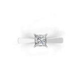 Square Solitaire 14K Fine Gold Lab Grown Diamond Ring 0.50Ct
