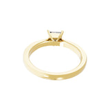 Lab Grown Square Cut Diamond 0.75Ct Solitaire 14K Fine Gold Ring