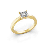 Lab Grown Square Cut Diamond 0.75Ct Solitaire 14K Fine Gold Ring