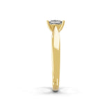Lab Grown Square Cut Diamond 0.75Ct Solitaire 14K Fine Gold Ring