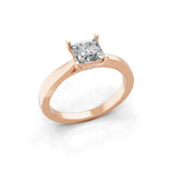 14K Fine Gold Square Solitaire Ring Lab Grown Diamond 1.00Ct