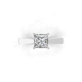 14K Fine Gold Square Solitaire Ring Lab Grown Diamond 1.00Ct