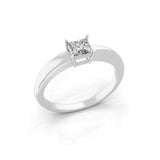 Solitaire Lab Grown Square Cut Diamond Ring 0.40Ct 14K Fine Gold
