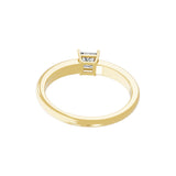 Solitaire Lab Grown Square Cut Diamond Ring 0.40Ct 14K Fine Gold