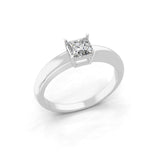 0.50Ct Lab Grown Diamond Square Cut Solitaire Ring 14K Fine Gold